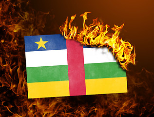 Image showing Flag burning - Central African Republic