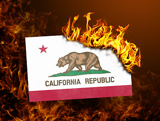 Image showing Flag burning - California