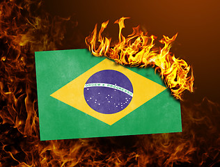 Image showing Flag burning - Brazil