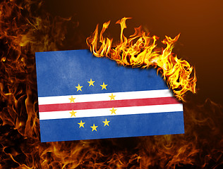Image showing Flag burning - Cape Verde