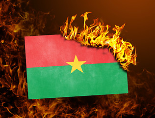 Image showing Flag burning - Burkina Faso