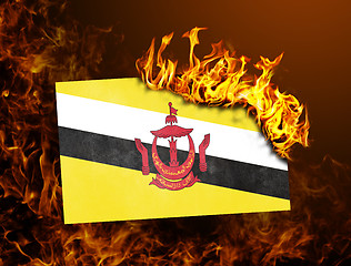 Image showing Flag burning - Brunei