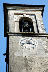 Image showing solbiate arno old a  church tower bell sunny day 