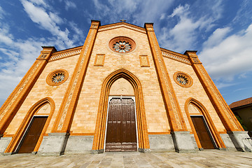 Image showing villa cortese italy   church  varese  the old door entrance and 