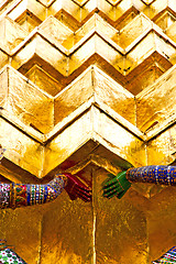 Image showing  pavement gold    temple   in   bangkok hands