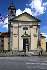 Image showing in  the solbiate arno  old   church  closed brick  sidewalk ital