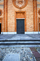 Image showing  italy  lombardy    in  the vergiate  old    brick tower wall