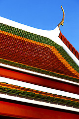 Image showing thailand abstract   colors roof   bangkok   and sky