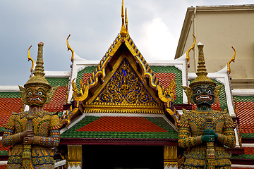 Image showing  thailand asia   in  bangkok rain  temple abstract demon warrior