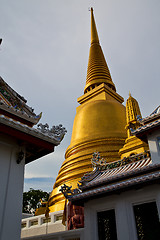 Image showing asia  thailand  in  bangkok sunny  temple   roof wat  palaces   