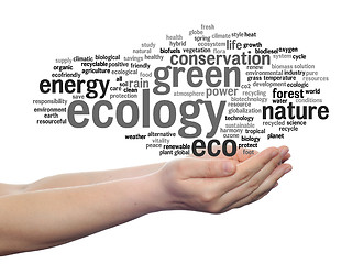 Image showing Conceptual ecology word cloud isolated