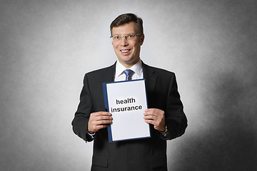 Image showing Business man with health insurance