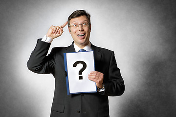 Image showing Businessman with question mark