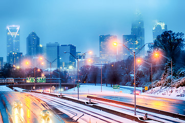 Image showing charlotte north carolina city after snowstorm and ice rain