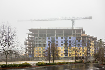 Image showing foggy day over major construction site 