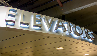 Image showing lit elevator sign aluminum letters