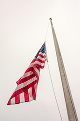 Image showing Half mast American flag concept as a symbol of the United States