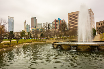 Image showing overcast weather over charlotte nc skyline