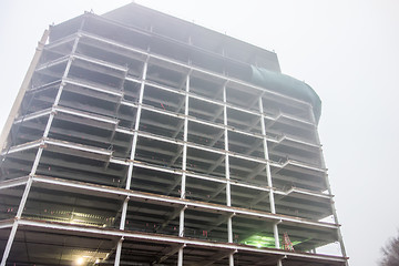 Image showing foggy day over major construction site 