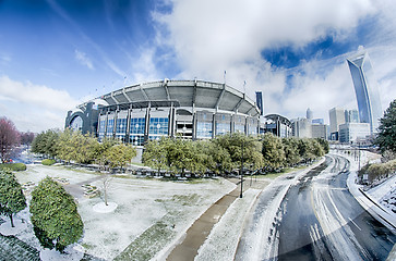 Image showing charlotte north carolina city after snowstorm and ice rain