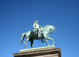 Image showing Statue of King Karl Johan outside the Royal castle in Oslo