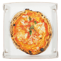 Image showing Margherita pizza carton isolated