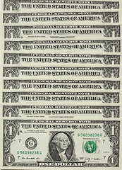 Image showing Dollar notes 1 Dollar