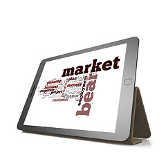 Image showing Bear market word cloud on tablet