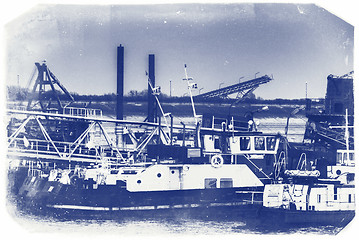 Image showing Ships moored at a shipyard