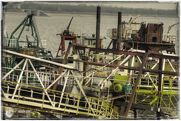 Image showing Ships moored at a shipyard