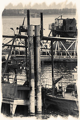 Image showing Ships moored at a shipyard