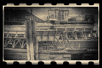 Image showing Ships moored at a shipyard