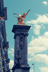 Image showing Alexander 3 bridge in Paris. France.