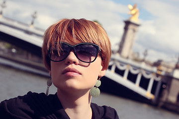 Image showing Beautiful young woman in Paris, France.