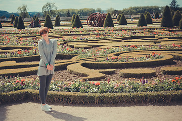 Image showing France,  Versailles - June 17, 2011: women in versailles garden