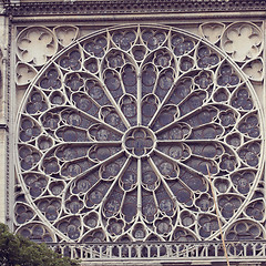 Image showing Architectural details of Cathedral Notre Dame de Paris. 