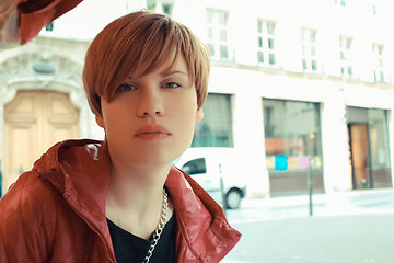 Image showing Beautiful young woman in Paris, France.