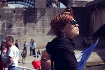 Image showing Beautiful young woman in Paris, France.