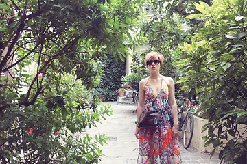 Image showing Beautiful young woman in Paris, France.