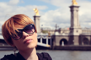 Image showing Beautiful young woman in Paris, France.