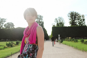 Image showing Beautiful young woman in Paris, France.