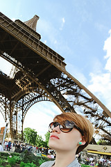 Image showing Beautiful young woman in Paris, France.