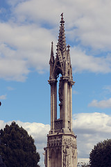 Image showing Architectural details of Cathedral Notre Dame de Paris. 