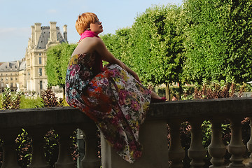 Image showing Beautiful young woman in Paris, France.