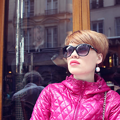 Image showing Beautiful young woman in Paris, France.