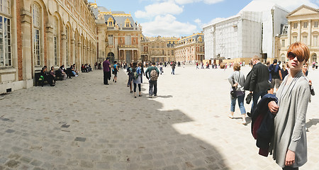 Image showing France,  Versailles - June 17, 2011: women in versailles garden