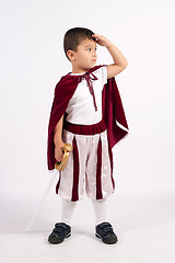 Image showing The Little Prince in costume with sword