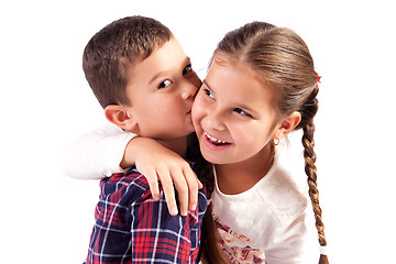 Image showing Boy and girl in an embrace