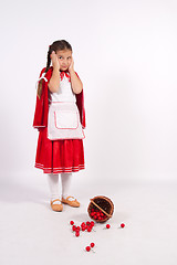 Image showing little girl in costume looking into the distance