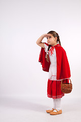 Image showing little girl in costume looking into the distance
